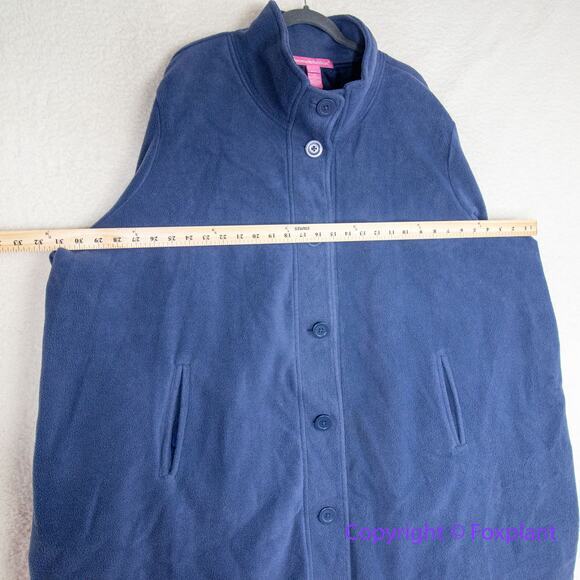 Woman Within Women's Plus Size Fleece Swing Funnel-Neck Coat blue , size 4X - Picture 10 of 15